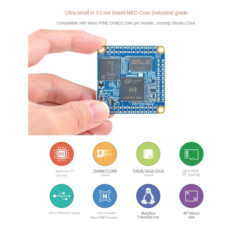Bảng Mạch NanoPi 512MB DDR3 RAM + 8G Thay Thế Chuyên Dụng Cho NanoPi