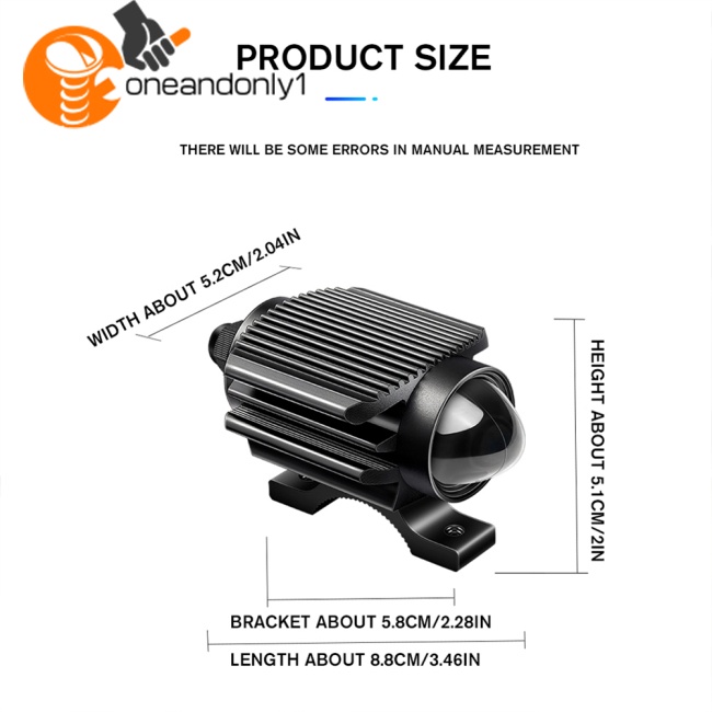 Đèn Pha Led Mini Bằng Hợp Kim Nhôm Siêu Sáng Chống Thấm Nước Cho Xe Mô Tô