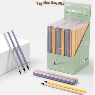 Bút chì gỗ ns724 2b-hb deli màu pastel