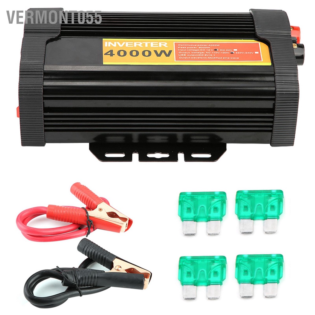 Vermont055 Bộ chuyển đổi điện áp 12V DC sang 110V AC 4000W cho ô tô