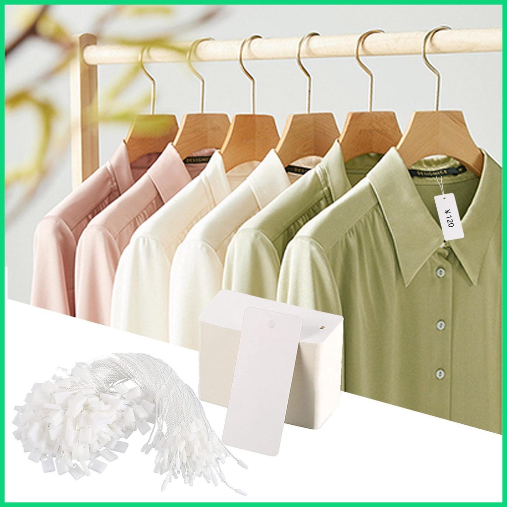 Cuộn 200 Nhãn Giấy Kraft Có Dây Treo Trưng Bày Trang Sức