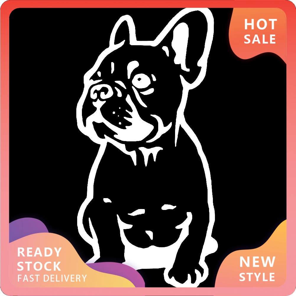 Miếng Dán Hình Chó Bull Pháp Vui Nhộn Trang Trí Thân Xe Hơi