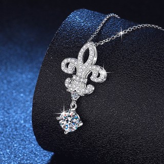 Moissanite Dây chuyền Nữ s925 bạc nguyên chất có thể được phát hiện bằng bút kim cương, mặt dây chuyền di chuyển đuôi vương miện