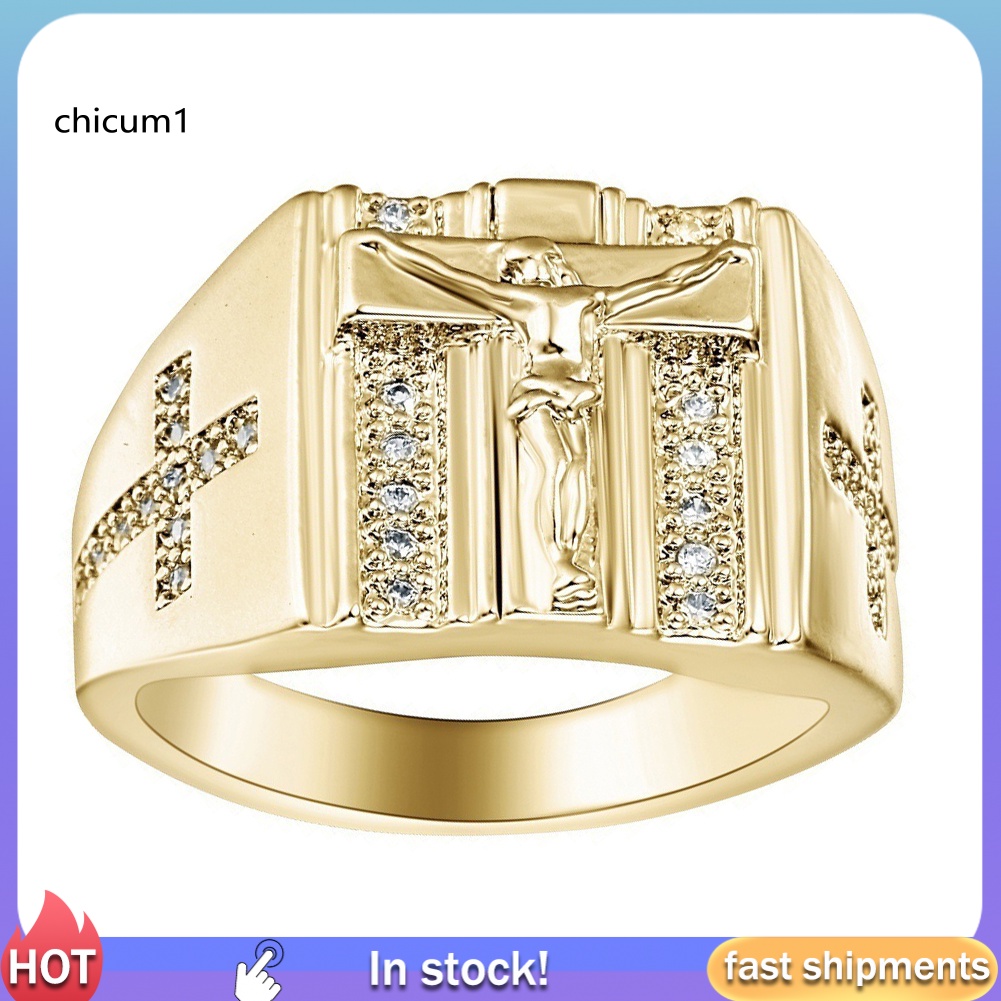 Nhẫn Hình Thánh Giá Đính Đá Thời Trang Dành Cho Nam Và Nữ
