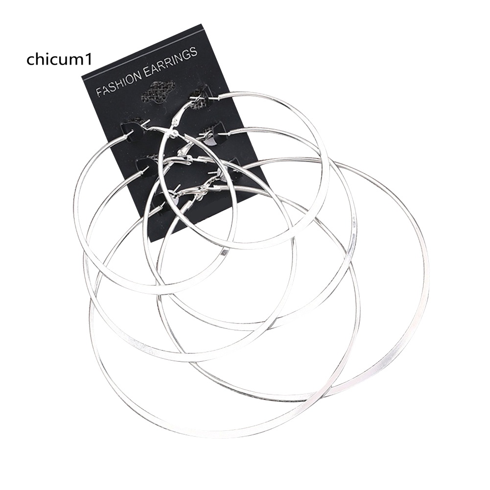 Set 3 Cặp Hoa Tai Dạng Vòng Thời Trang Dành Cho Nữ