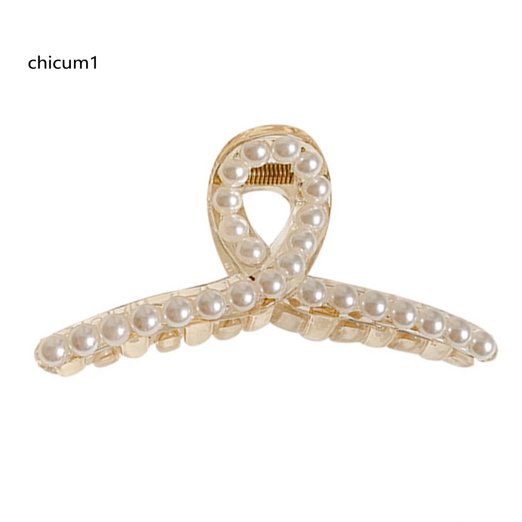Kẹp Tóc Càng Cua Đính Ngọc Trai Giả Kích Thước Lớn Cho Nữ