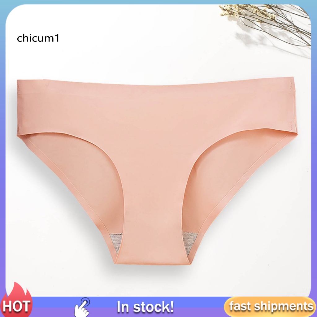 Quần Lót Lụa Lạnh Không Đường May Độ Co Giãn Cao Mịn Màng Đơn Giản Dành Cho Nữ