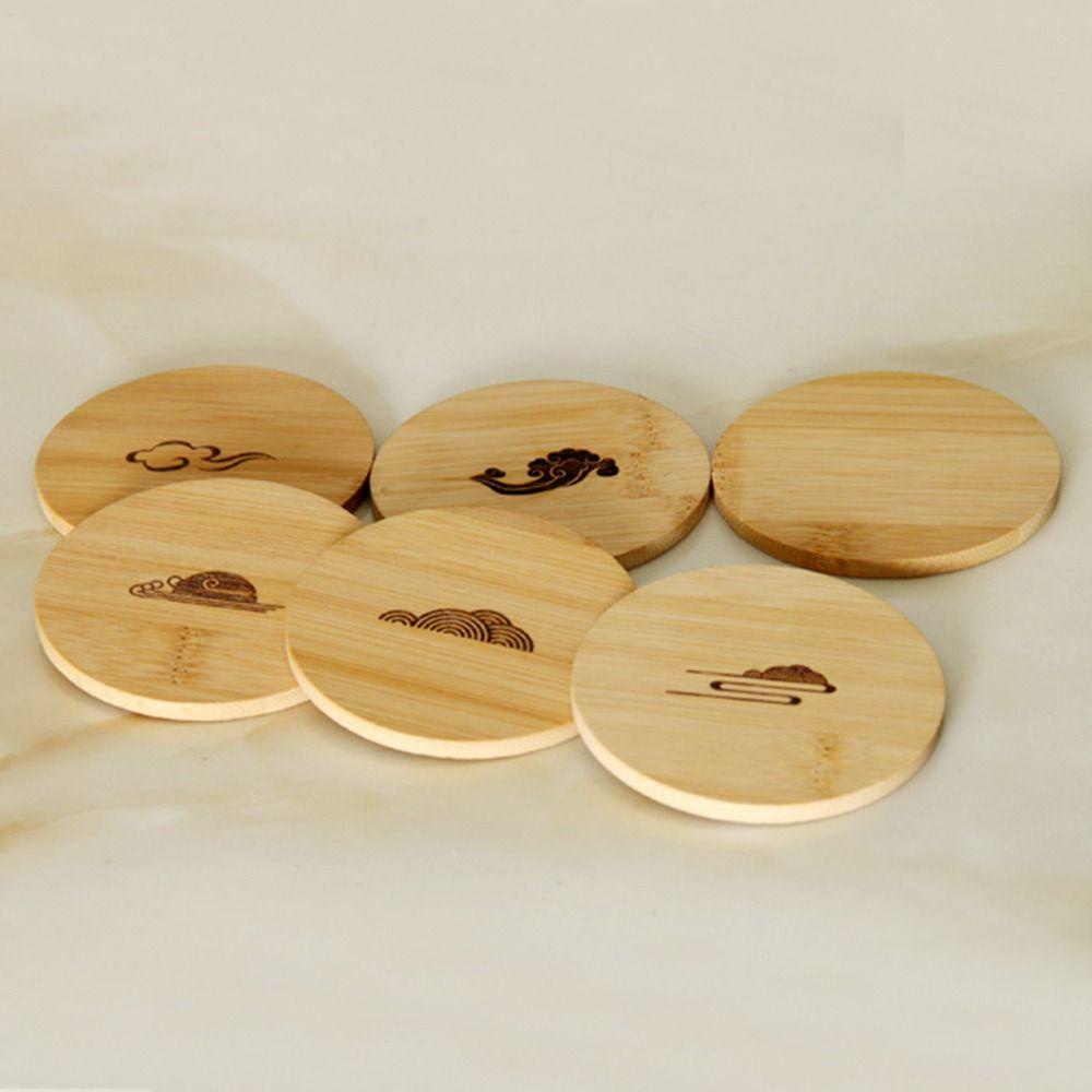 LONTIME Khay Gỗ Tre Hình Tròn Đựng Đĩa Sáng Tạo Trang Trí Nhà Bếp