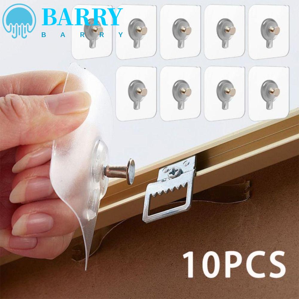 BARRY Bộ 10 Móc Dán Tường Trong Suốt Không Để Lại Dấu Vết