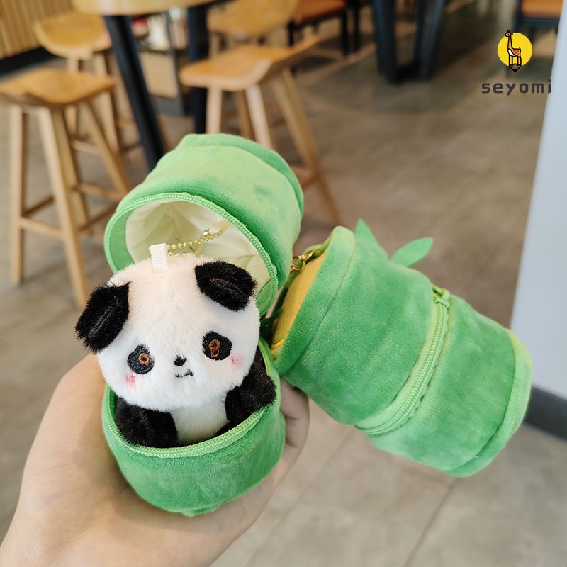 Móc Khóa Gấu Trúc Nhồi Bông Mềm Mại Đáng Yêu