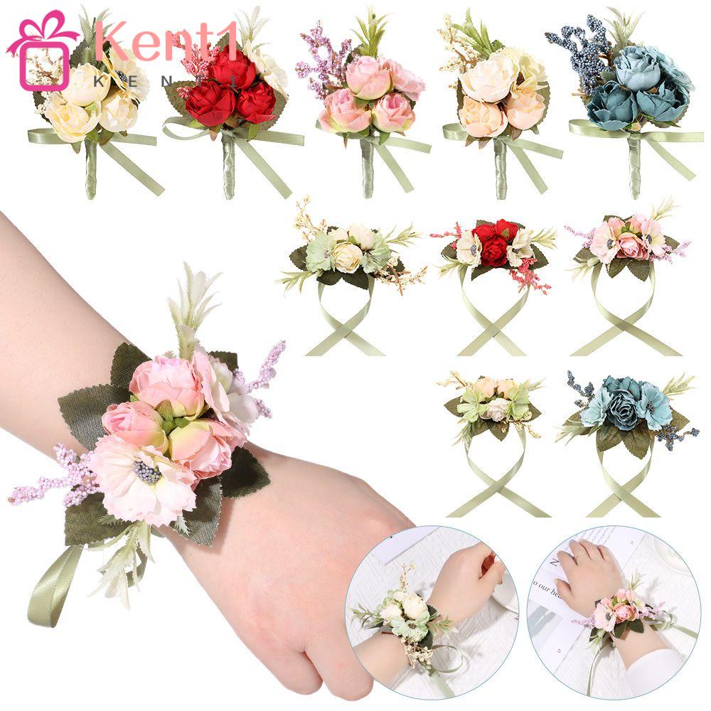 KENT1 Vòng Hoa Đeo Tay Thời Trang Cho Cô Dâu