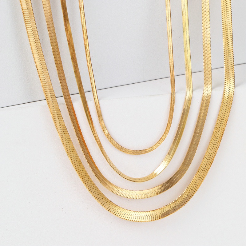 Set 2 Vòng cổ Mạ Vàng Bằng Thép Không Gỉ Thời Trang Cá Tính Cho Nữ