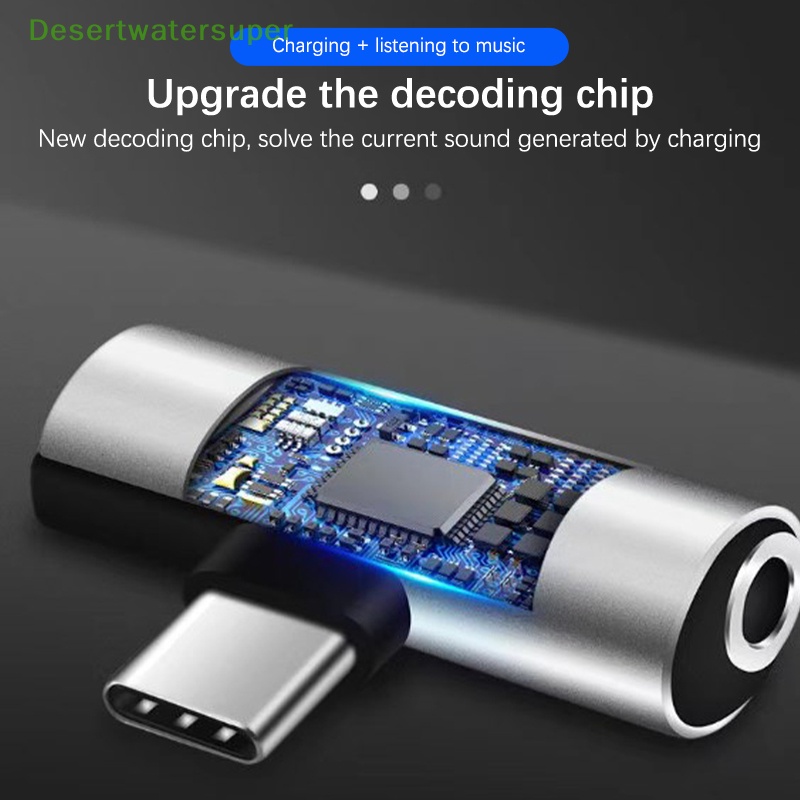 Đầu Chuyển Đổi 2 Trong 1 Từ Giác Cắm Type-C Sang Cổng Cắm 3.5mm