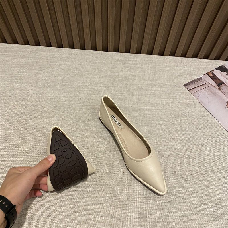 Giày Búp Bê Da Mũi Nhọn Thời Trang Dành Cho Nữ