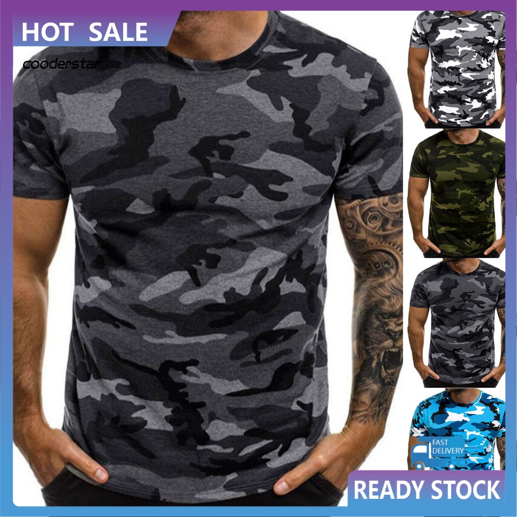 Áo Thun Tay Ngắn Dáng Ôm In Họa Tiết Rằn Ri Thời Trang Mùa Hè Cho Nam