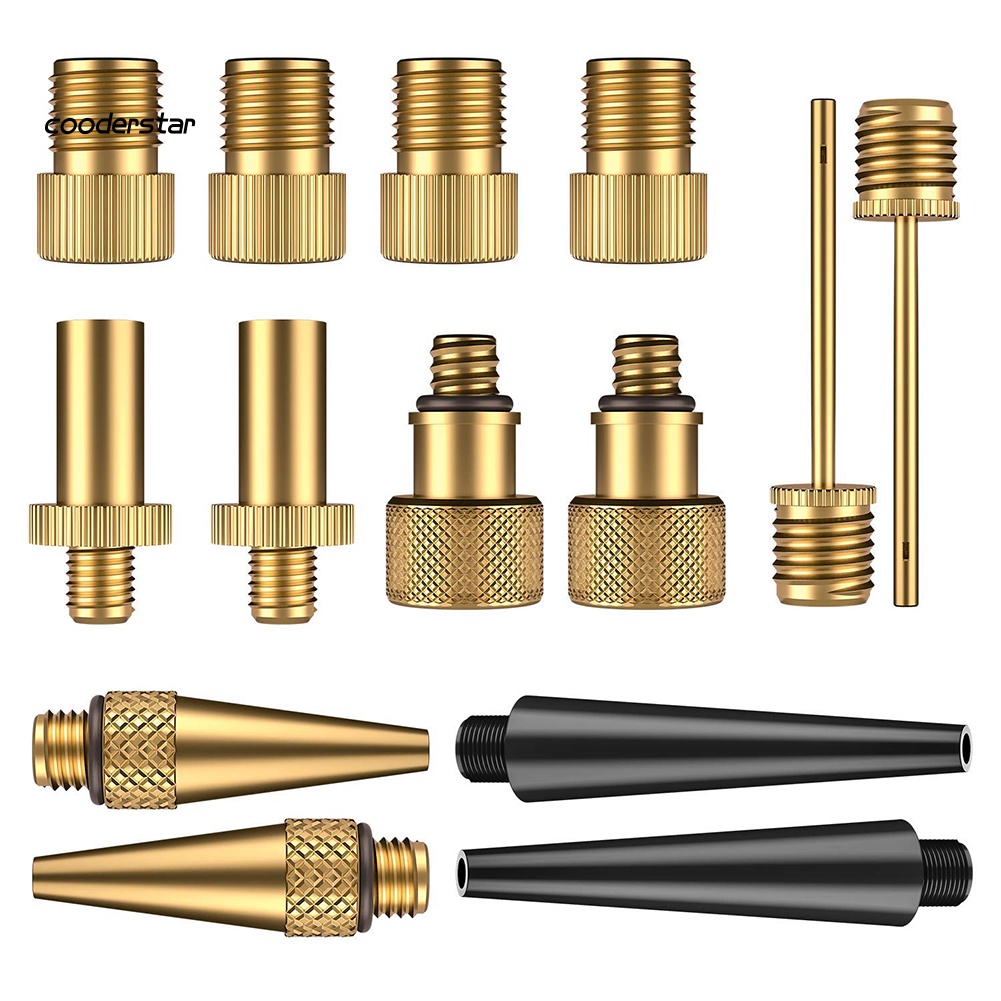 Bộ 14 Đầu Nối Bơm Hơi Lốp Xe Đạp Kèm 10 Vòng Niêm Phong
