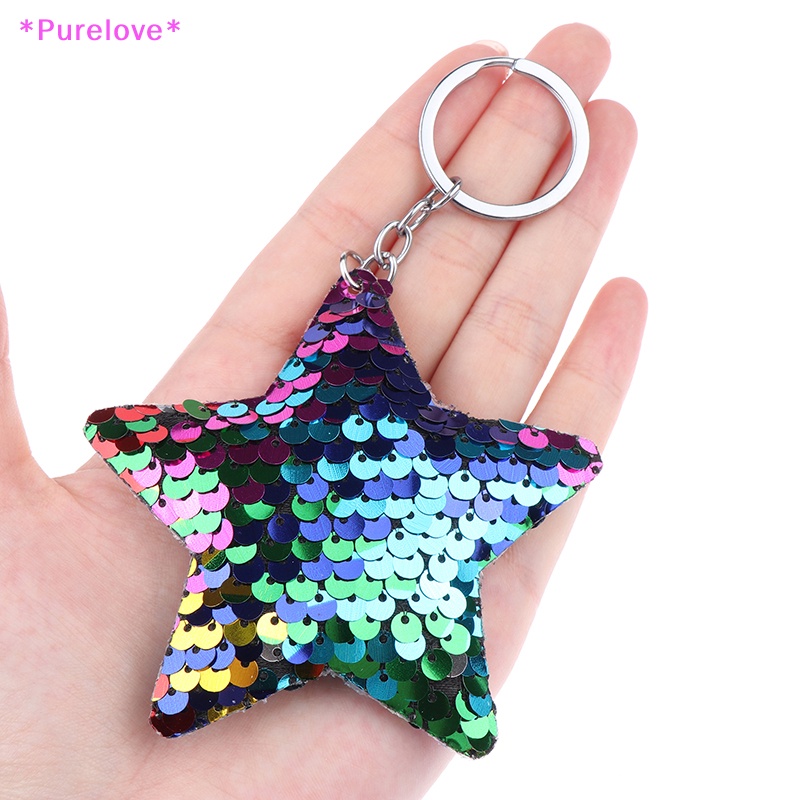 Móc Khóa Hình Ngôi Sao Đính Kim Sa Lấp Lánh Dễ Thương Mới