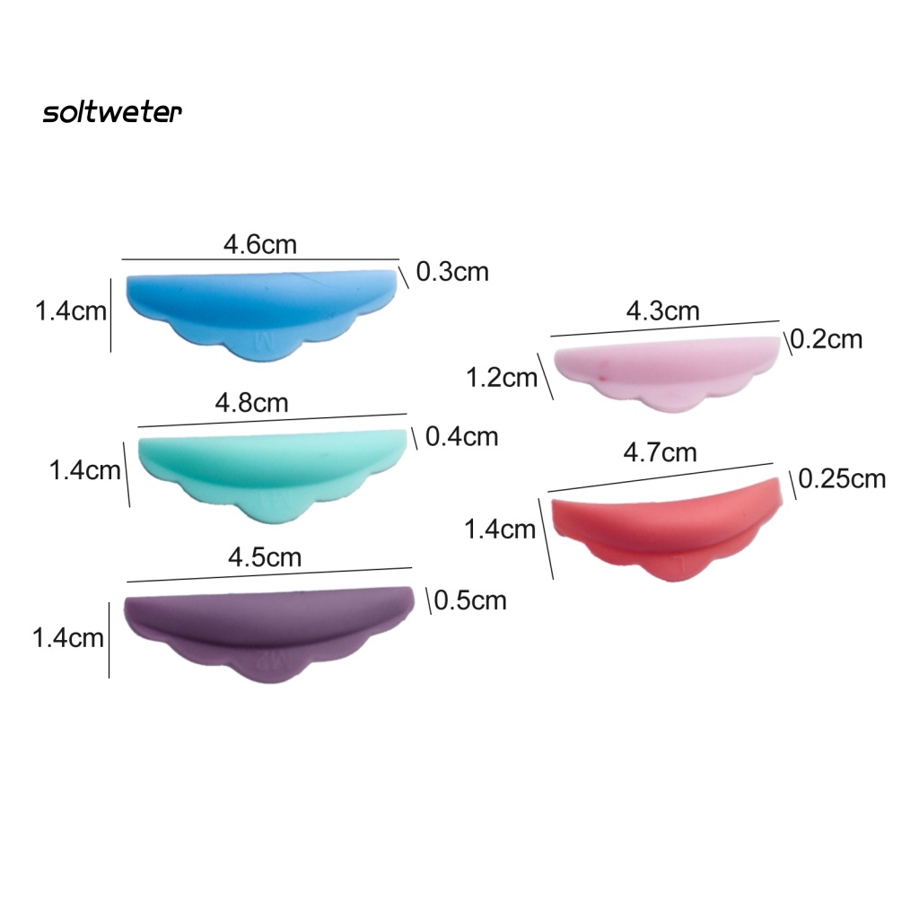 Bộ 5 Cặp Đệm Nối Mi Bằng Silicone Độ Đàn Hồi Cao Không Gây Kích Ứng Cho Salon Làm Đẹp