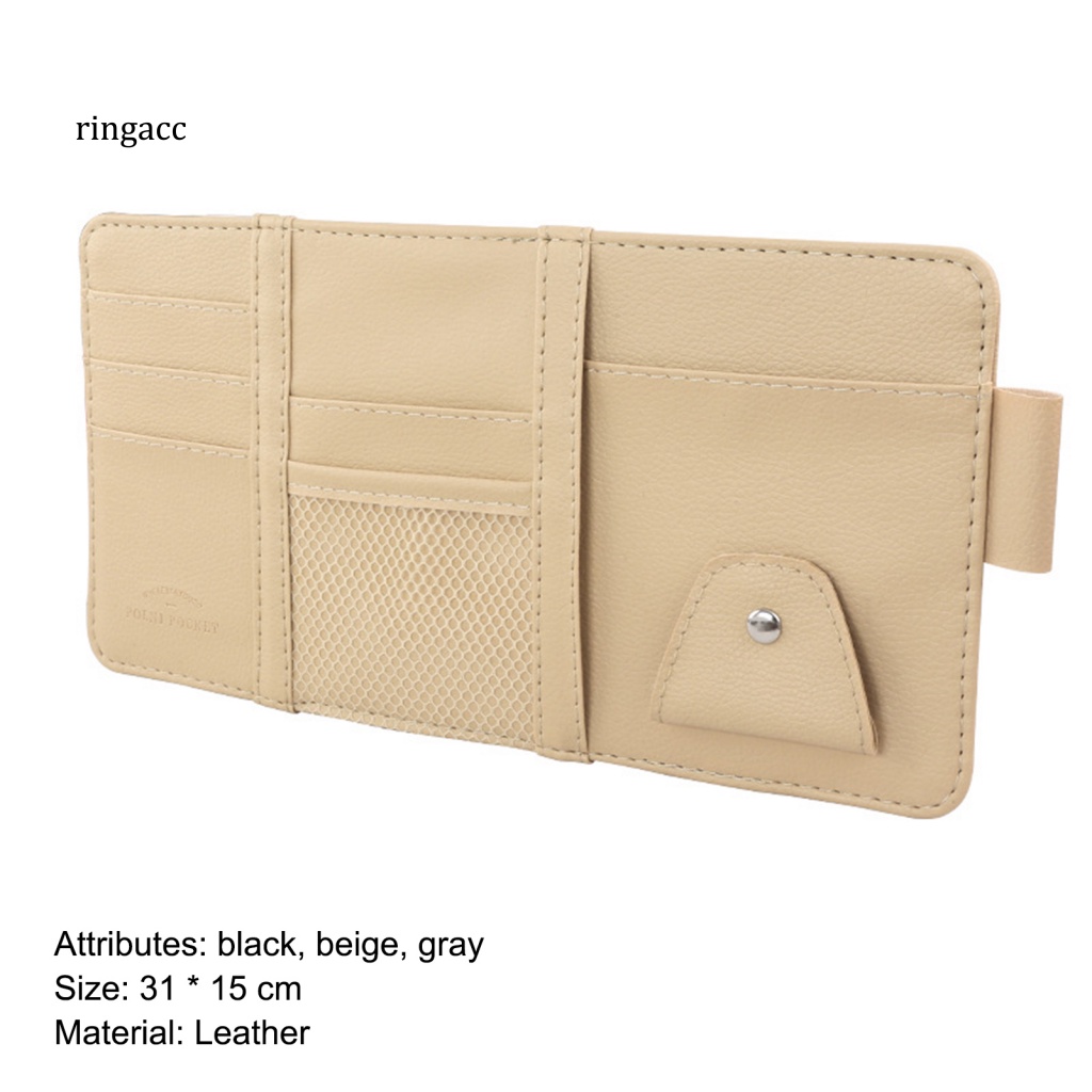 Rga Ví Giả Da Đựng Thẻ Gắn Tấm Che Nắng Xe Hơi SUV Tiết Kiệm Không Gian Đa Năng