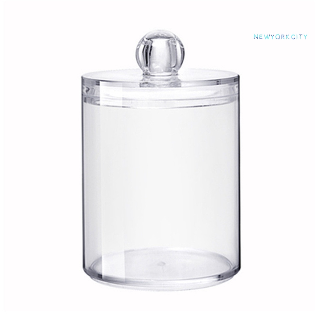 Hộp Đựng Tăm Bông Hình Tròn Bằng Acrylic Trong Suốt Chống Bụi