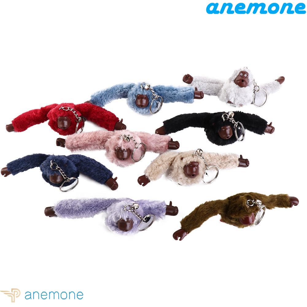 ANEMONE Móc Khóa Khỉ Nhồi Bông Mềm Mại Dễ Thương