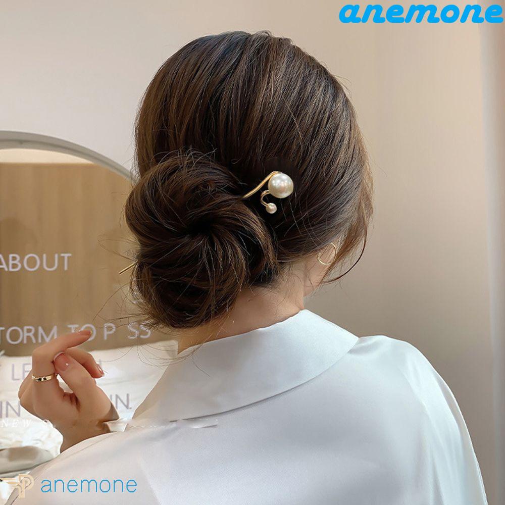 ANEMONE Trâm Cài Tóc Bằng Hợp Kim Phong Cách Retro Hàn Quốc Cho Nữ