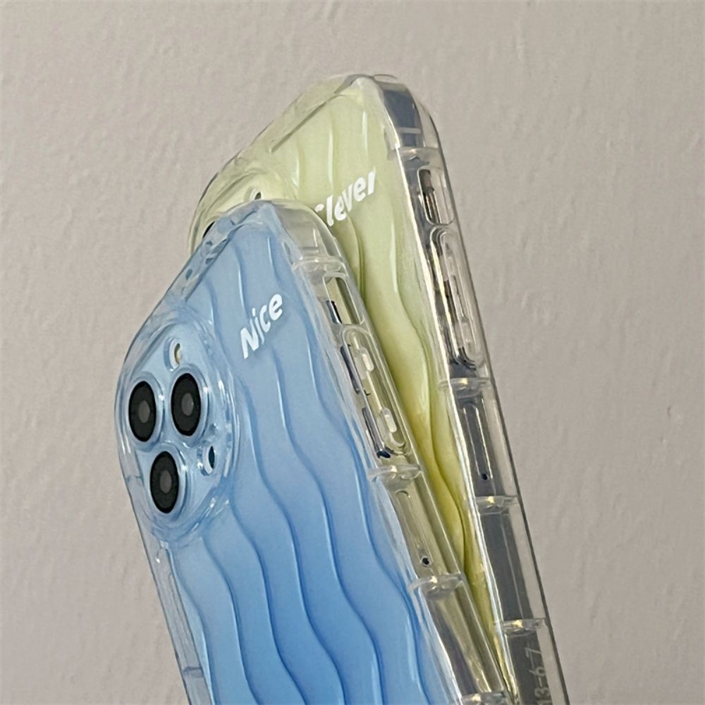 Ốp Điện Thoại TPU Mềm Trong Suốt Họa Tiết Lượn Sóng Màu Gradient Chống Trượt Cho IPhone 11 12 13 14 Pro Max