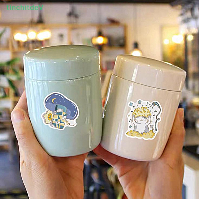 Bộ 40 Miếng Dán PVC Hình Mèo Mập Hoạt Hình Graffiti Trang Trí Vali Đàn Guitar