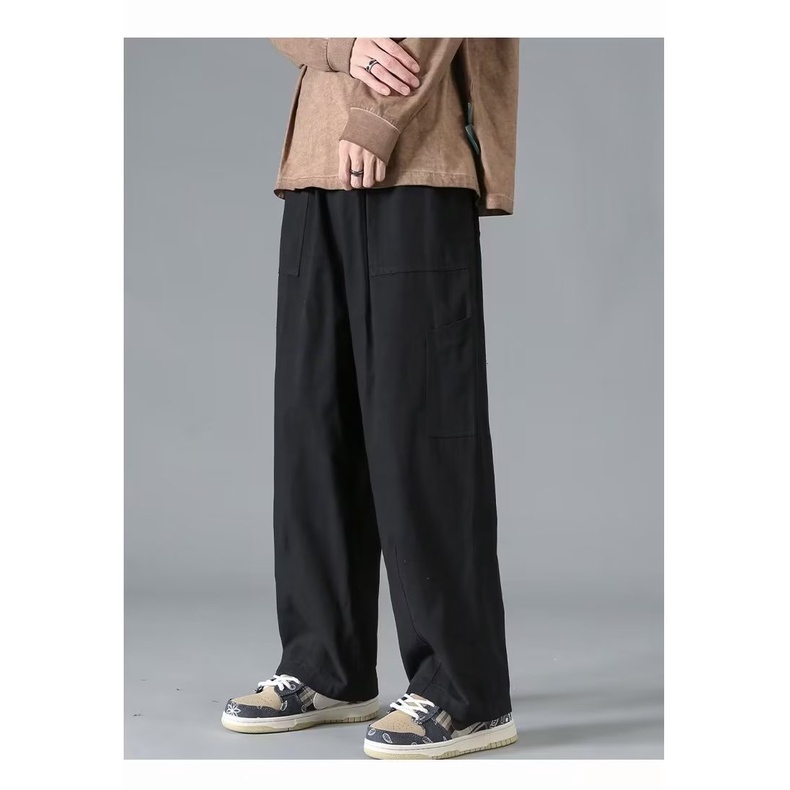 Quần Dài Ống Rộng Plus Size Phong Cách Nhật Bản Thời Trang Xuân Hè Cho Nam