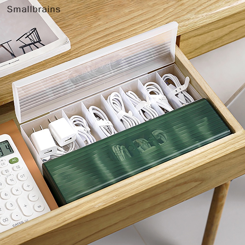 Smbr Hộp Đựng Dây Cáp Sạc Điện Thoại Để Bàn Có Nắp Đậy Sắp Xếp Gọn Gàng BR
