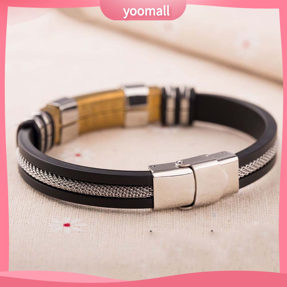 Vòng Tay Dây Xích Bằng Thép Titanium Độc Đáo Cho Nam