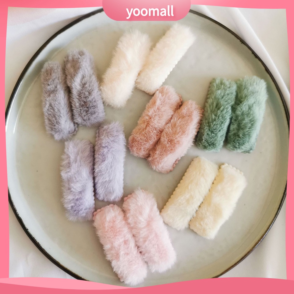 Set 2 Kẹp Tóc Hình Chữ Nhật Màu Sắc Kẹo Ngọt Dành Cho Nữ