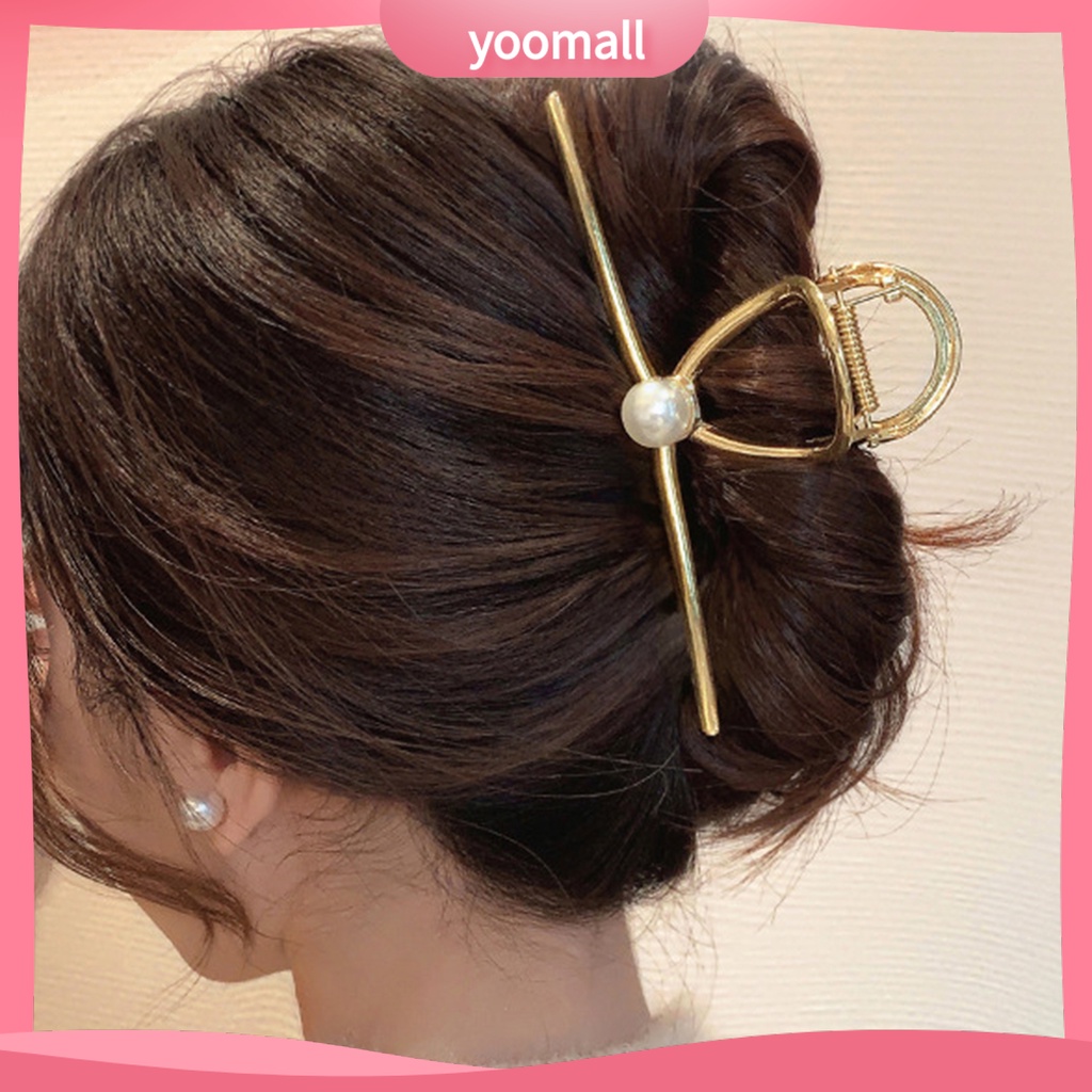 Kẹp Tóc Càng Cua Đính Ngọc Trai Nhân Tạo Siêu Nhẹ Co Giãn Thời Trang Cho Nữ