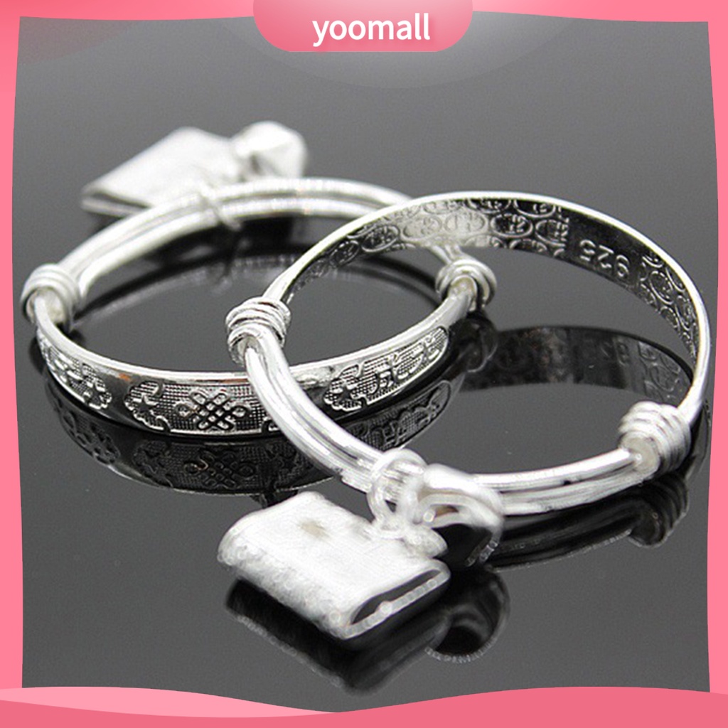 [YM] Vòng Tay Dây Đeo Cổ Tay Họa Tiết Dập Nổi Có Chuông Có Thể Điều Chỉnh