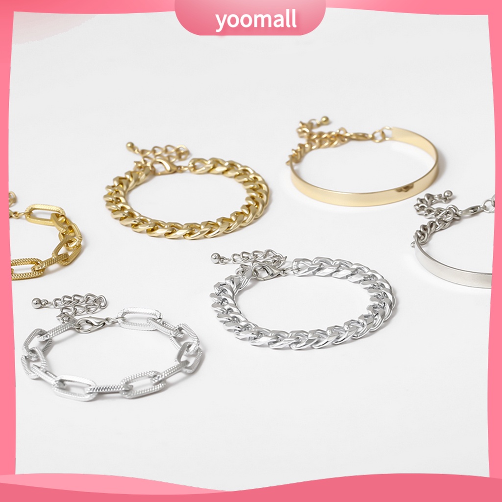 Set 3 Vòng Tay Mắt Xích Có Thể Điều Chỉnh Thời Trang Dự Tiệc Cho Nữ