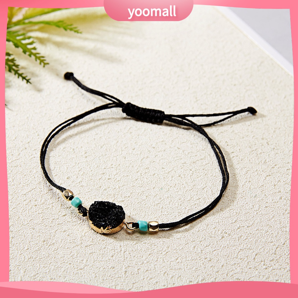 Vòng Đeo Tay Đá Tự Nhiên Chống Mài Mòn Có Thể Điều Chỉnh Phong Cách Hàn Quốc Dành Cho Nam Nữ