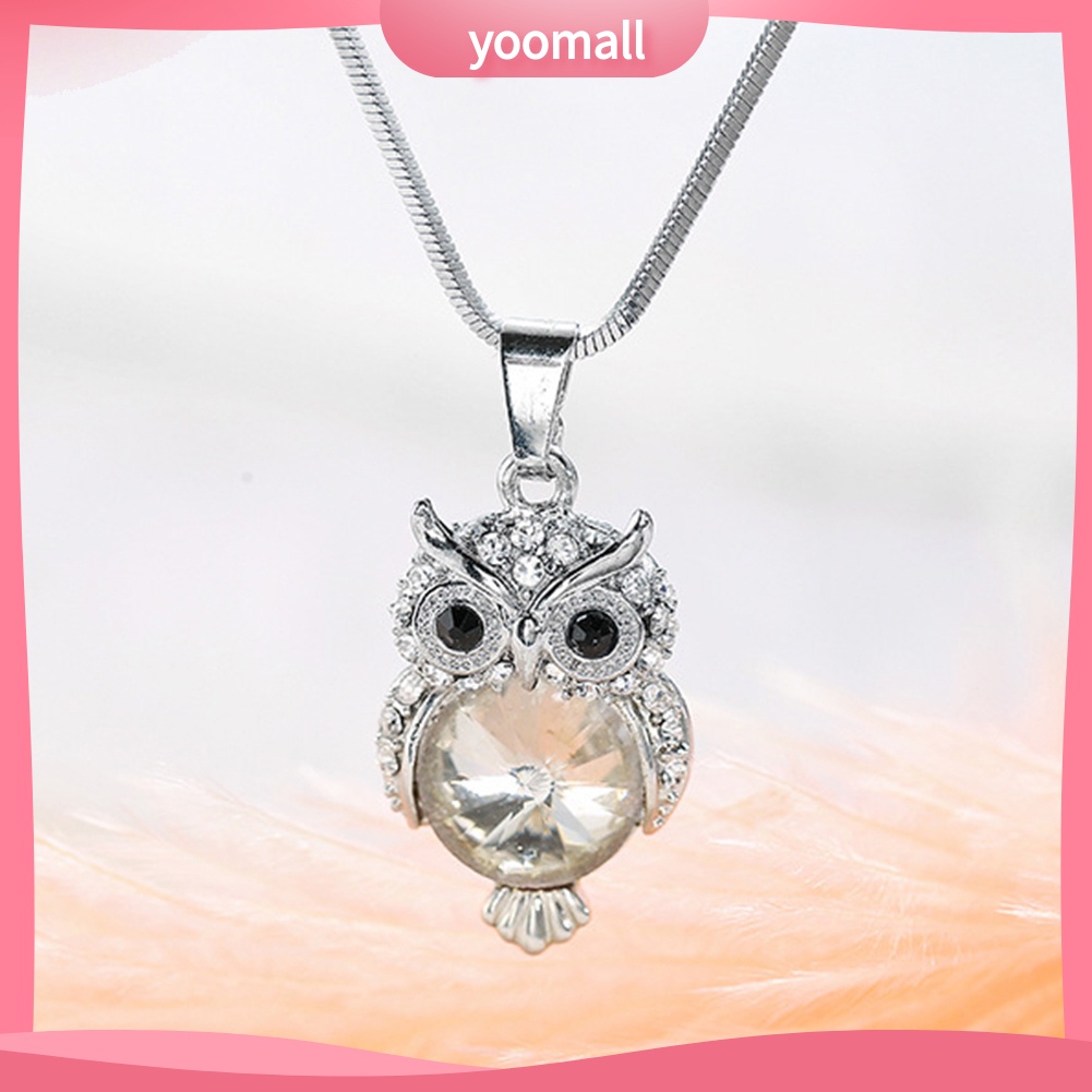 Vòng cổ Mặt Hình Cú Mèo Đính Đá Lấp Lánh Thời Trang Cho Nữ