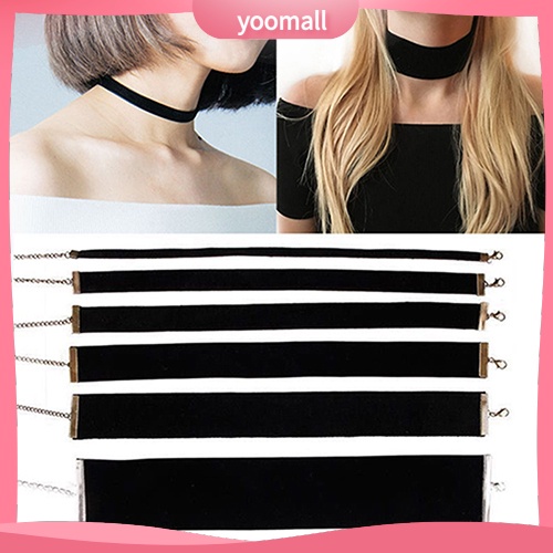 Vòng Cổ Choker Dây Nhung Đen Đơn Giản Phong Cách Gothic Cổ Điển Dành Cho Nữ