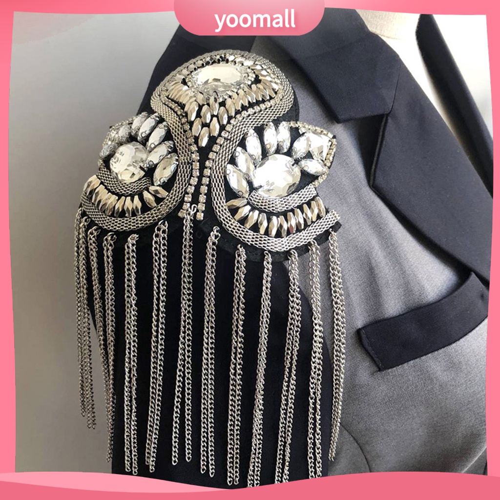 Huy Hiệu Cài Áo Dây Xích Tua Rua Đính Đá Thủ Công Phong Cách Punk Cổ Điển Thời Trang