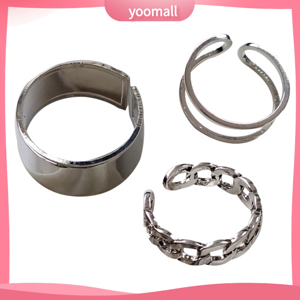 Set 3 Nhẫn Đeo Khớp Ngón Tay Phong Cách Hiphop Cá Tính