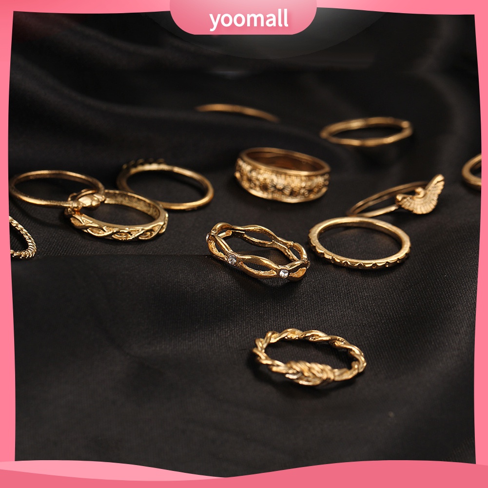 Set 12 Nhẫn Đeo Khớp Ngón Tay Phong Cách Retro