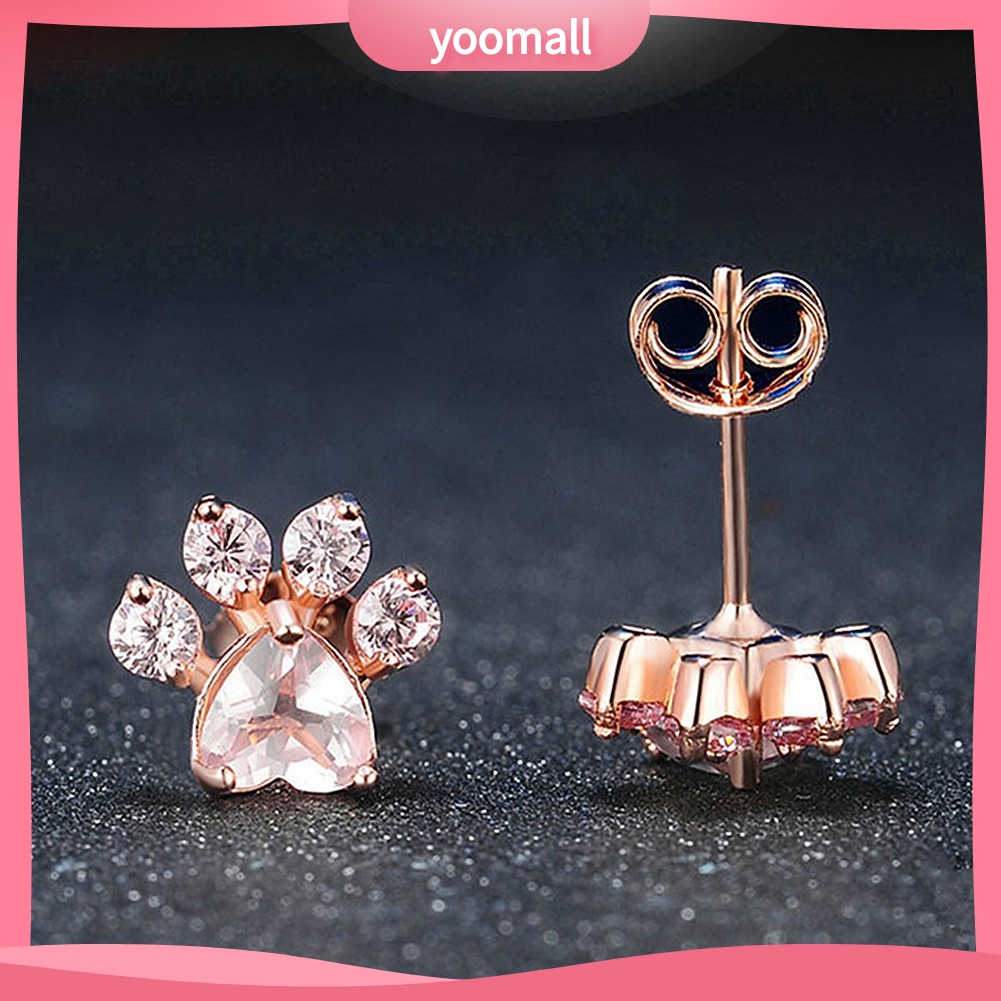 Khuyên Tai Đính Đá Hình Bàn Chân Dễ Thương Có Thể Điều Chỉnh