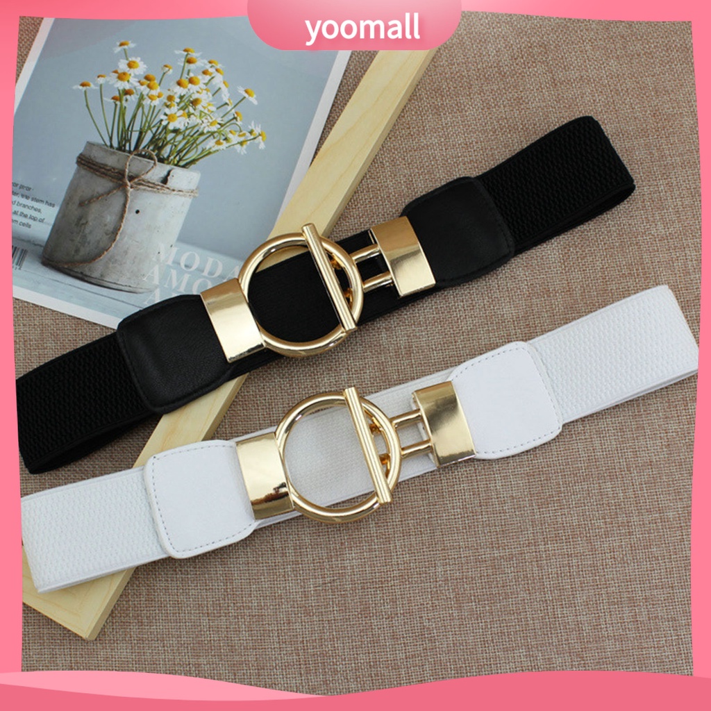 Thắt Lưng Giả Da Bản Rộng Co Giãn Cài Khóa Hợp Kim Tùy Chỉnh Thời Trang Cho Nữ
