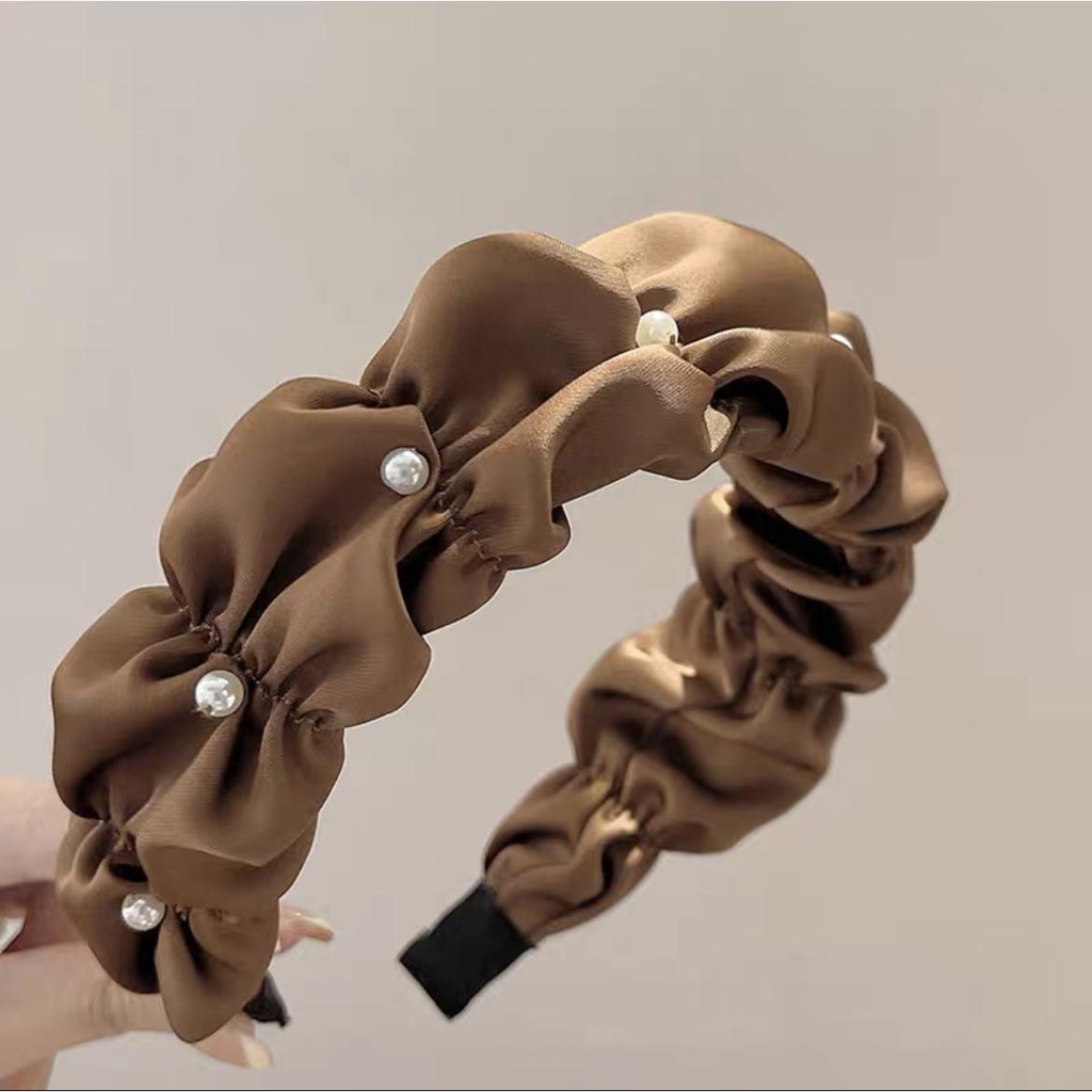 Băng đô cài tóc CHLINS bong bóng xếp ly thanh lịch thời trang cho nữ