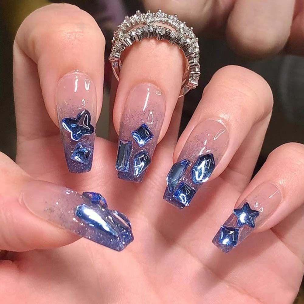 ANEMONE Phụ Kiện Đính Đá 3D Nhiều Hình Dạng Trang Trí Móng Tay Cho Nữ