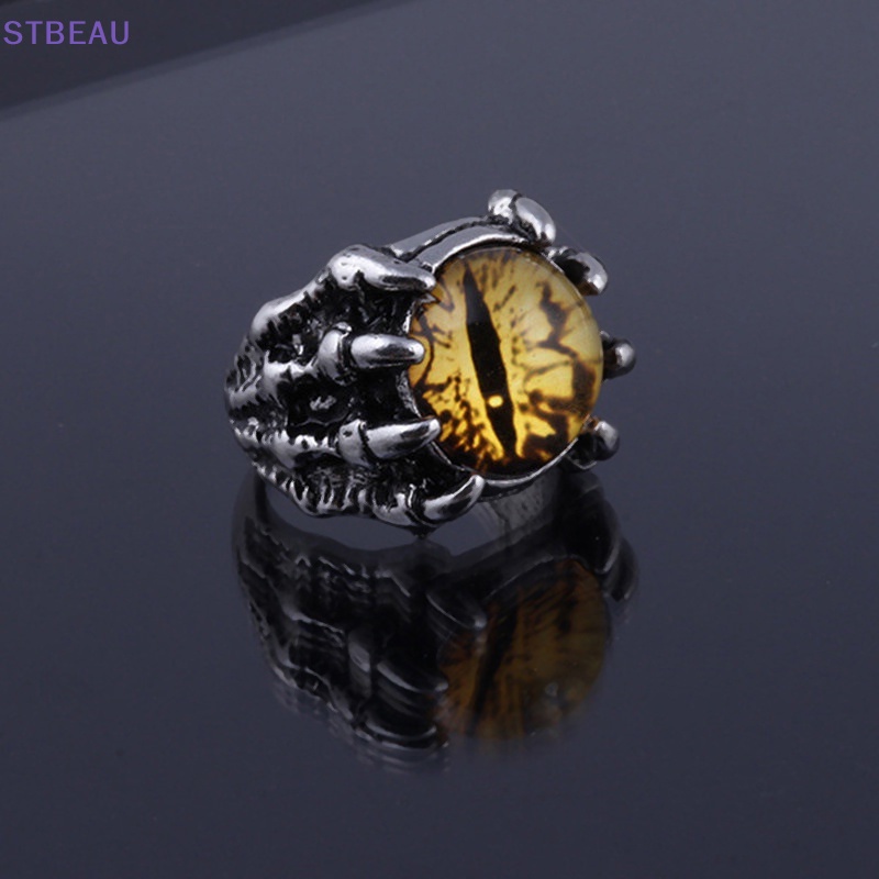 [Cxsteau] Nhẫn Hình Móng Vuốt Rồng Nhiều Màu Phong Cách Gothic Cổ Điển Quà Tặng Halloween Cho Nam