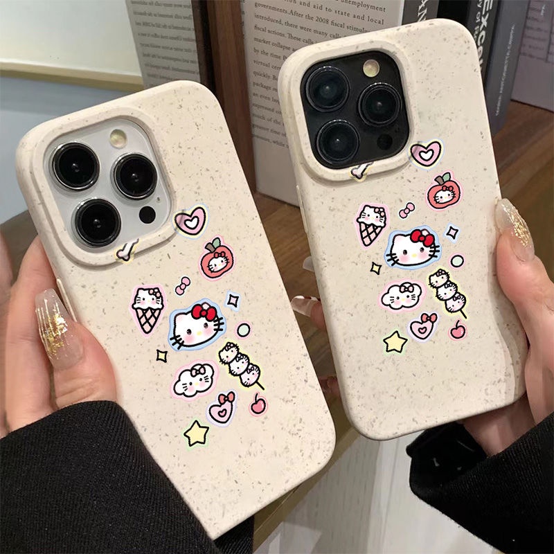 Ốp Điện Thoại Mềm Chống Sốc In Hình Mèo Kitty Cho Iphone 14pro 78Plus 13 max11 12 5JYM