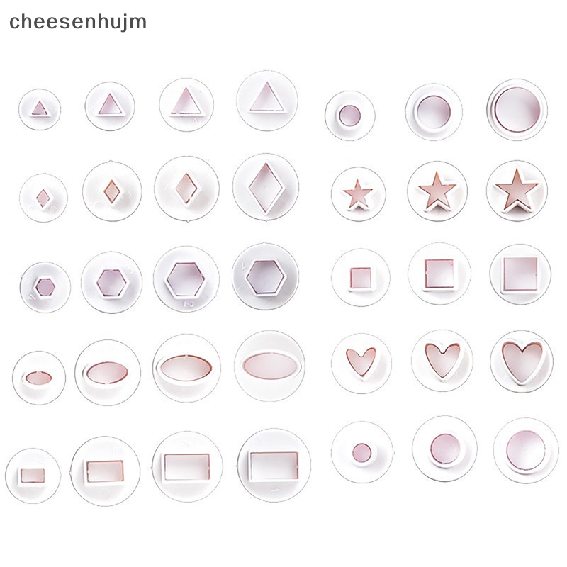 Set 3 / 4 Khuôn Cắt Đất Sét Polymer Tạo Hình Trái Tim / Ngôi Sao / Hình Học