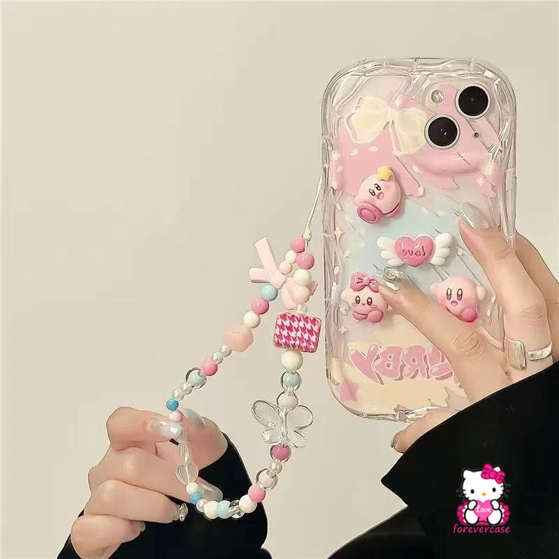 Ốp Điện Thoại Viền Cong Hình Búp Bê Kirby 3D Cho IPhone 11 14 13 12 Pro Max 7Plus XR XS X Max 7 6s 6 8 Plus SE 2020