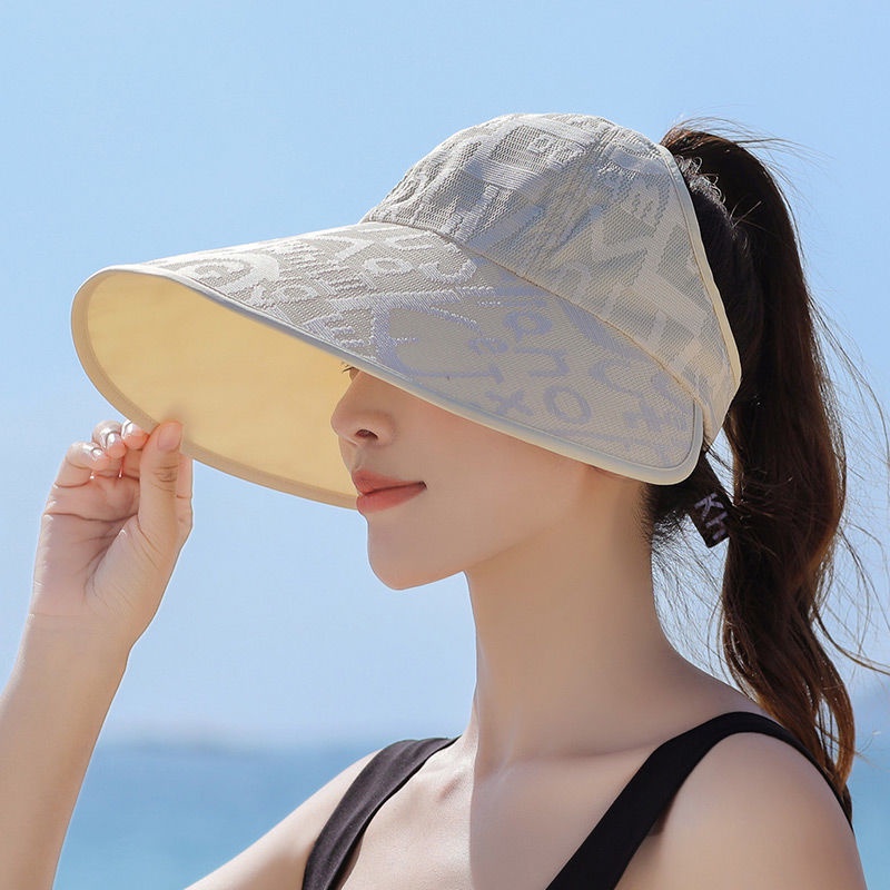 Mũ Chống Nắng Rộng Vành Nữ Mũ Rỗng Có Thể Đâm Đuôi Ngựa Đi Xe Đạp Che Mặt Che Nắng Đi Du Lịch Mũ Lưỡi Trai Chống Tia UV HZFAC1655